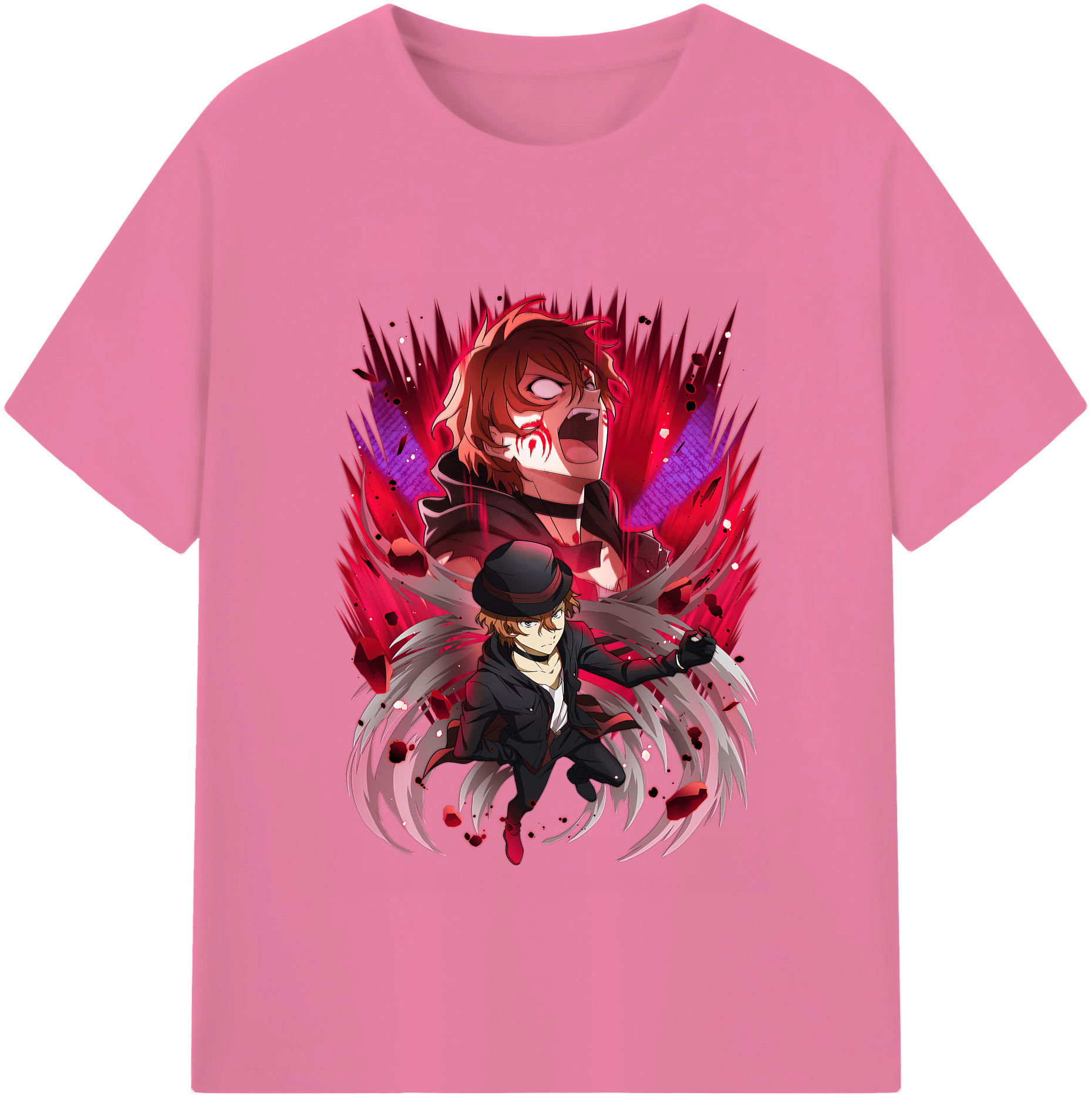 （画像用） 文豪ストレイドッグス Bungo Stray Dogs 綿100％半袖Tシャツ（フロントプリント）
